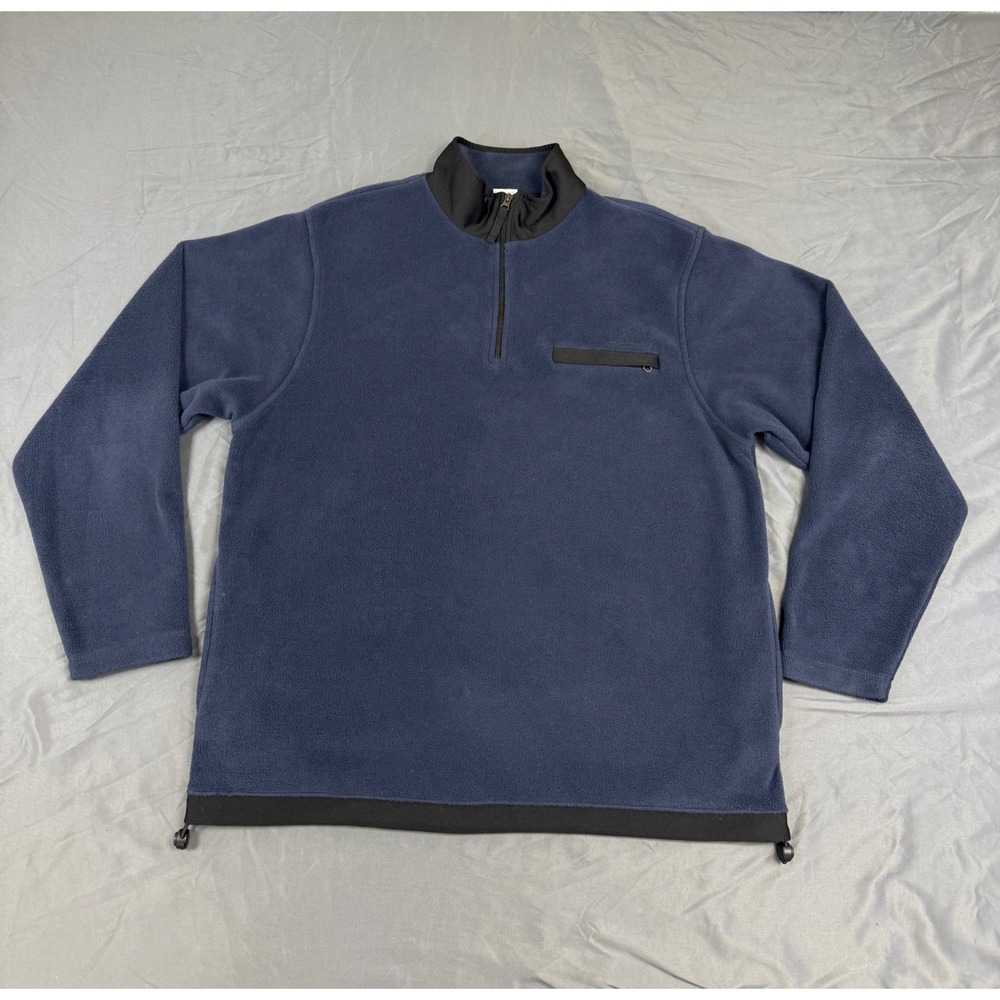 Vintage Old Navy Outlet Mens XL Navy Blue Quarter Zip Fleece Pullover Y2K‎